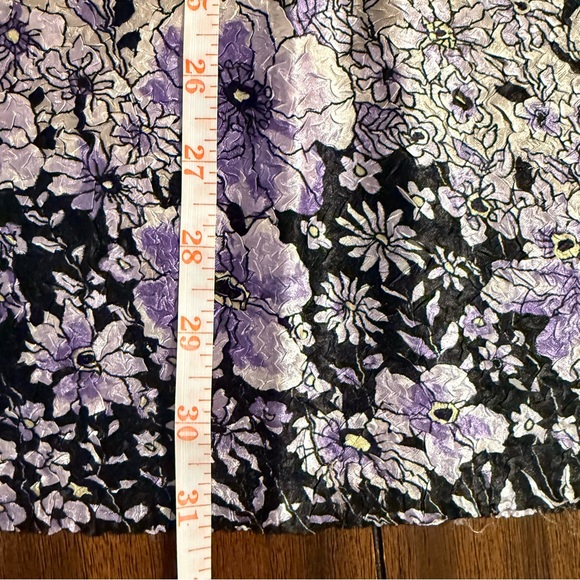 Elegant Silver and Purple Brocade Mandarin style Jacket Size XL longline floral - Picture 9 of 9